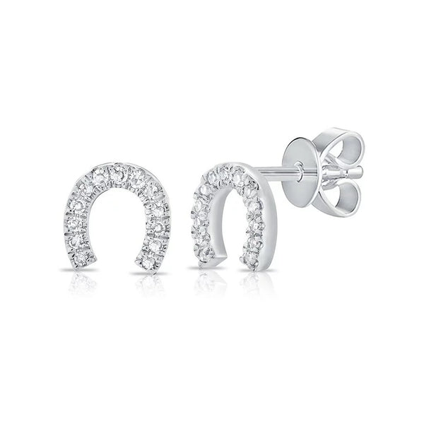 Horseshoe Stud Diamond Earrings 0.06ctw - 1