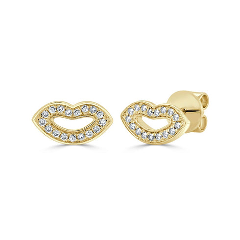 Lips Stud Diamond Earrings - 1