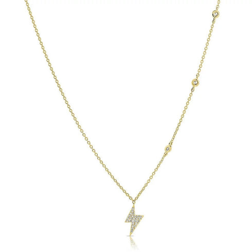 Station Lightning Bolt Diamond Necklace - 1