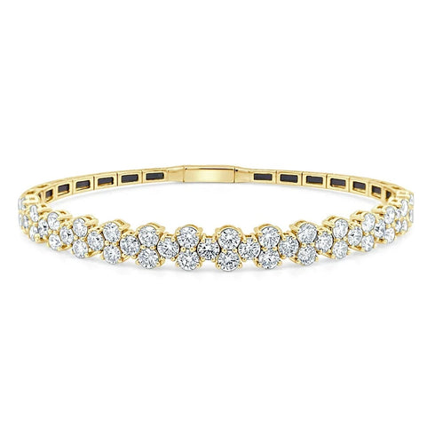 Flexible Cluster Diamond Bangle 3.9ctw - 1