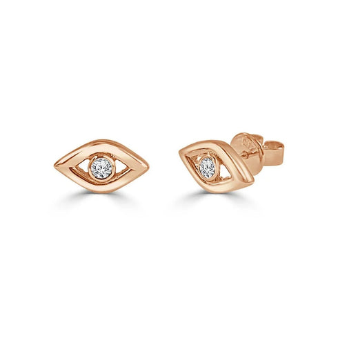 Evil Eye Stud Diamond Earrings - 1