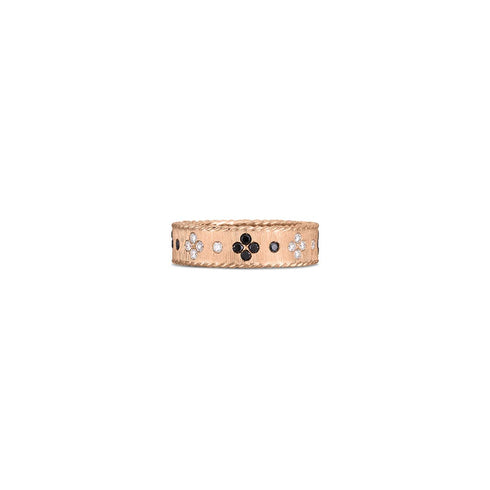 Gold And Black Diamond Satin With Braided Rope Edge Ring - 1