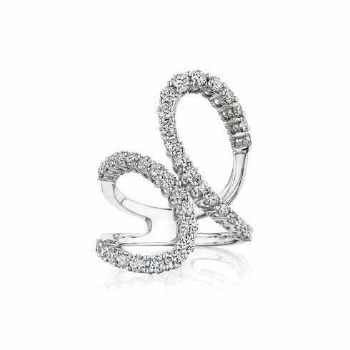 Loop By-Pass Split Shank Diamond Ring - 2