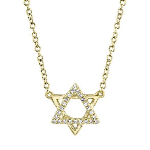 Star Of David 0.4in Diamond Pendant - 1