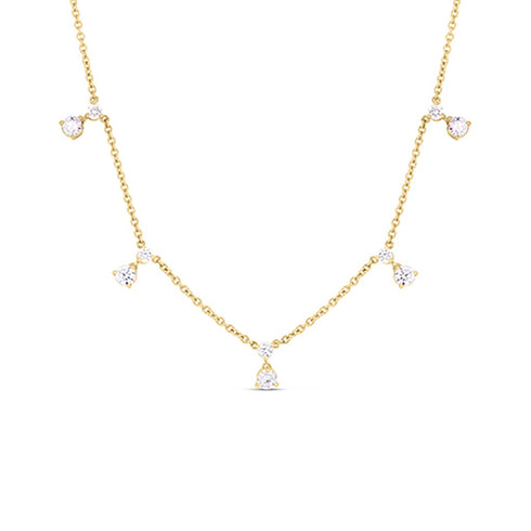 Diamonds By The Inch 5 Station Round Prong Round Diamond Necklace - 1