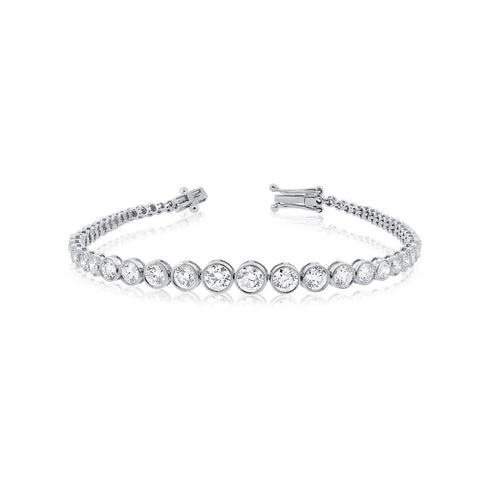 Graduated Bezel Diamond Bracelet - 1