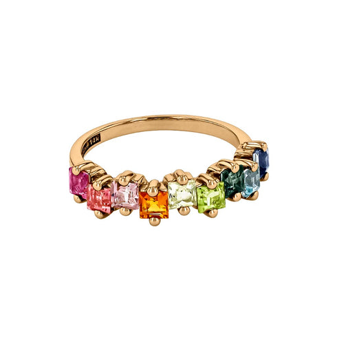 Rainbow Wave Princess Cut Half Band - 1