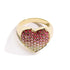 Heart Cluster Pink Sapphire Ring - 1