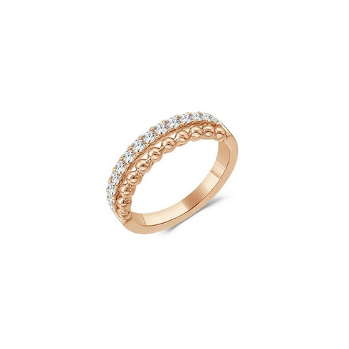 Beaded Double Shank Diamond Ring 0.34ctw - 1