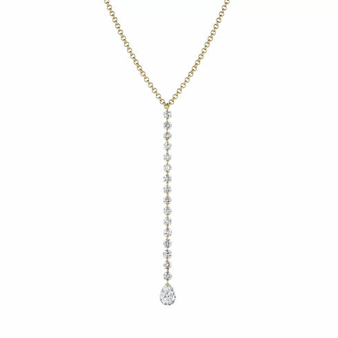 Pear Round Diamond Pendant - 1