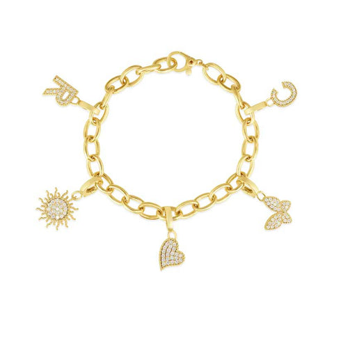 Oval Link Charm Bracelet - 1