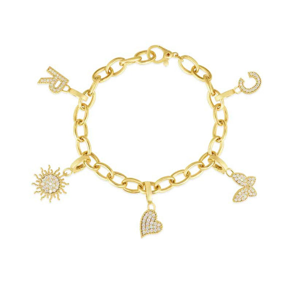 Oval Link Charm Bracelet - 1