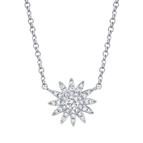 Halo Starburst Diamond Pendant - 1