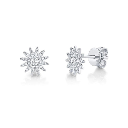 Diamond Starburst Stud Earring - 1