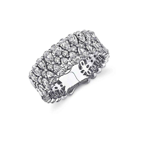 Shared Prong Pear Diamond Eternity Ring - 1