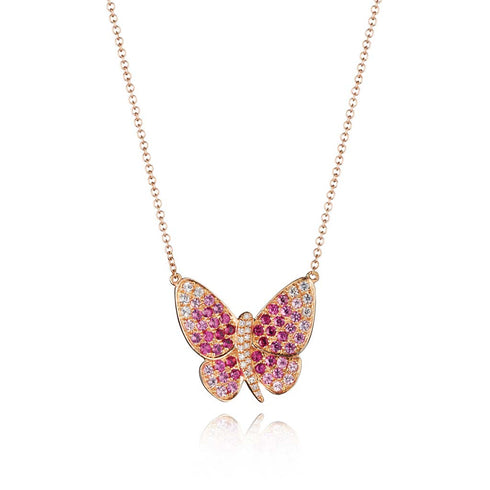 Butterfly Sapphire And Diamond Pendant - 1