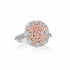 Double Halo Pave Diamond And Pink Diamond Ring - 2