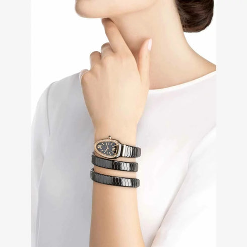 Serpenti Spiga Watch 35mm Black Ceramic Watch - 2