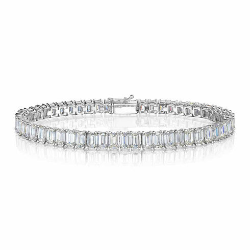 Split Prong Emerald Diamond Bracelet - 1