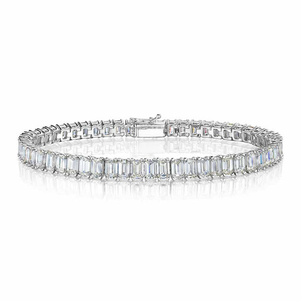 Split Prong Emerald Diamond Bracelet - 1
