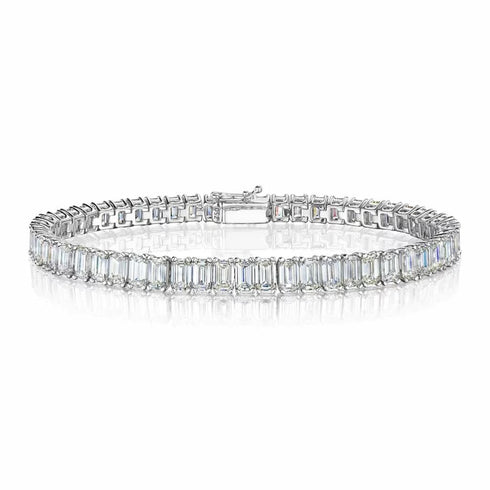 Split Prong Emerald Diamond Bracelet - 3