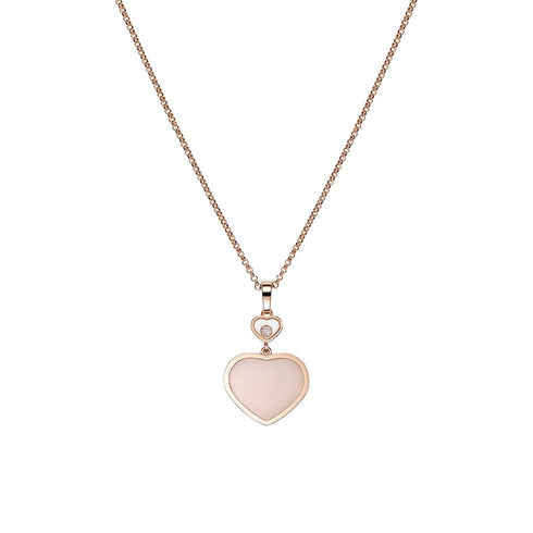 Happy Hearts Double Dangle Heart Diamond And Opal Pendant - 2