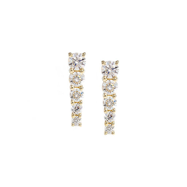 Graduated Stud Diamond Earrings - 1