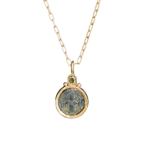 Ancient Byzantine Bronze Coin Necklace - 1