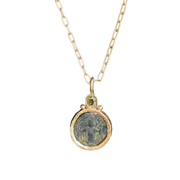 Ancient Byzantine Bronze Coin Necklace - 1
