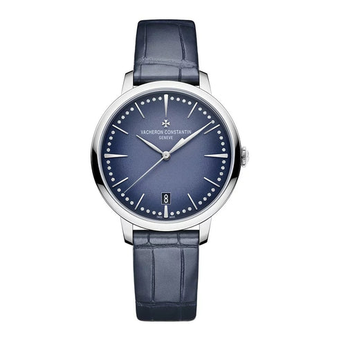 Patrimony 18k White Gold Dial with Diamonds Watch - 1