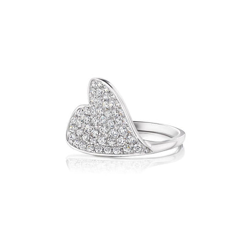 Heart Pave Diamond Ring - 1