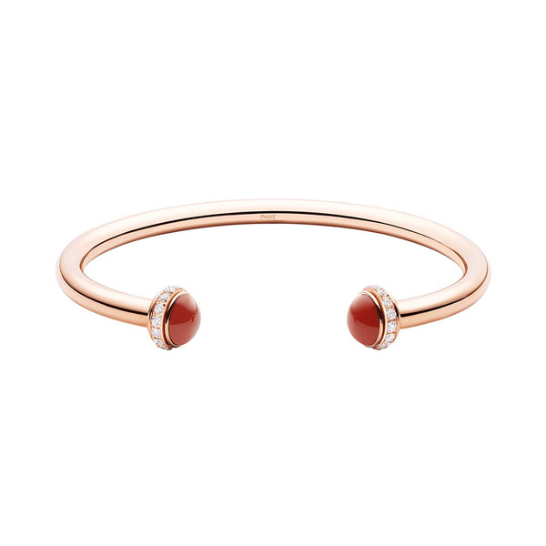 Possession Open Spinning Diamond And Red Carnelian Bangle - 1