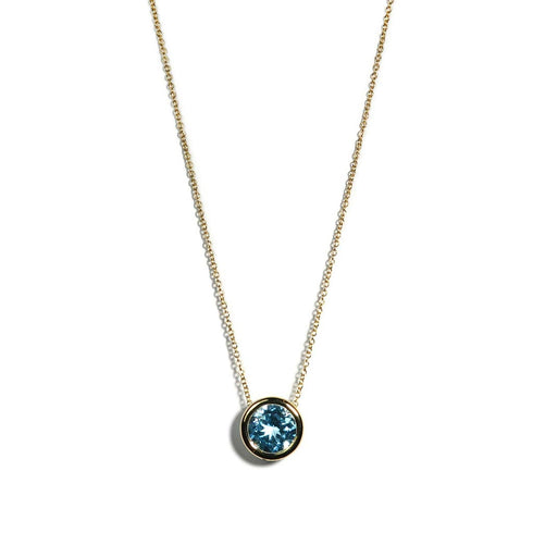 Gaia Round Blue Topaz Pendant - 1