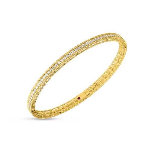 Princess Oval Bangle With Diamonds - 1