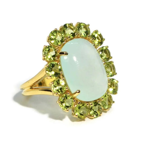 Sole Ring With Chalcedony And Peridot - 1