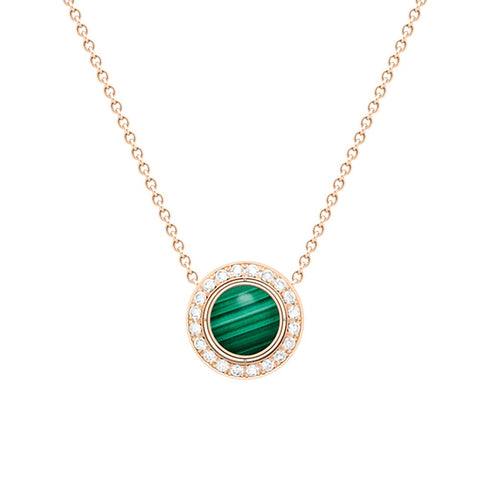 Possession Flipping Halo Diamond And Malachite Pendant - 1