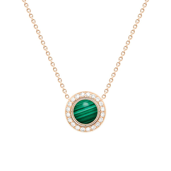Possession Flipping Halo Diamond And Malachite Pendant - 1