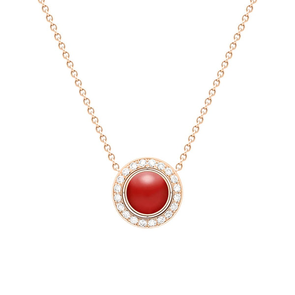 Possession Flipping Halo Diamond And Red Carnelian Pendant - 1