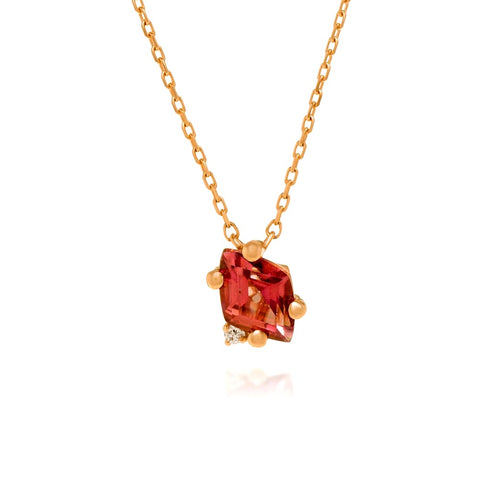 Diamond And Pink Topaz Pendant - 1