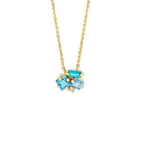 Nadima Light Blue Mix Cluster Pendant - 1