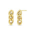3 Prong Diamond Large Curb Chain Drop Earrings - 1