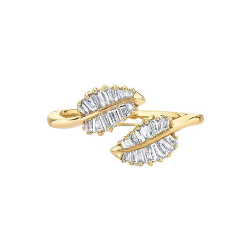 Small Palm Leaf Diamond Ring - 1