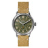 Mens Watch Olive Green Dial Natural Leather Strap The Traveler Subsecond 42mm Watch - 1