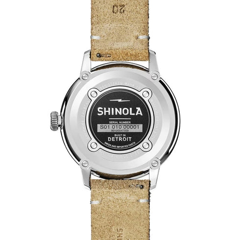 Mens Watch Olive Green Dial Natural Leather Strap The Traveler Subsecond 42mm Watch - 2