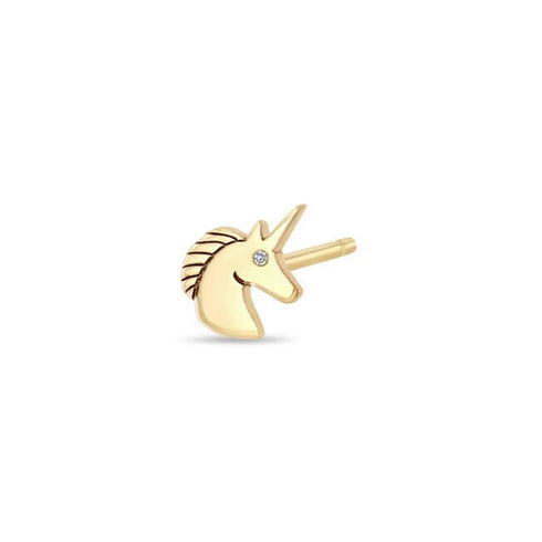 Itty Bitty Unicorn With Diamond Eye Stud - 1