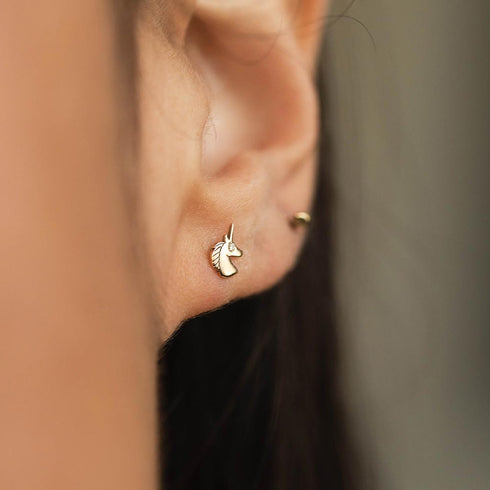 Itty Bitty Unicorn With Diamond Eye Stud - 2