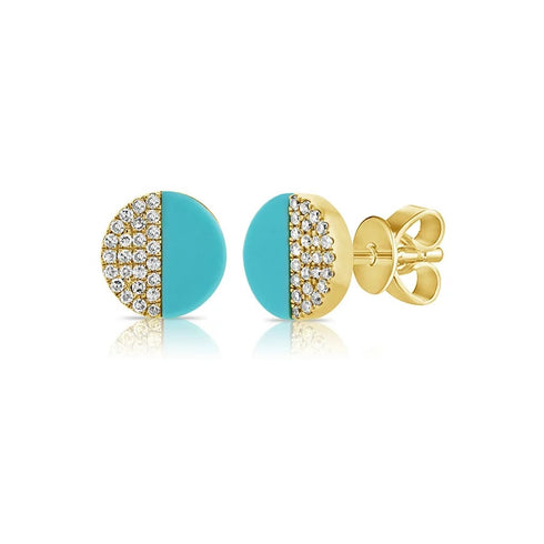 Turquoise &amp; Diamond Studs - 1