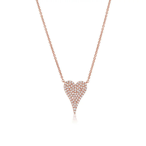 Heart Pave 0.48in Diamond Pendant - 1