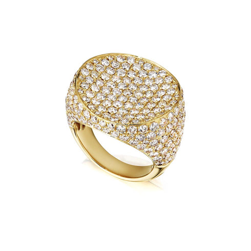 Round Flat Top Pave Diamond Ring - 1