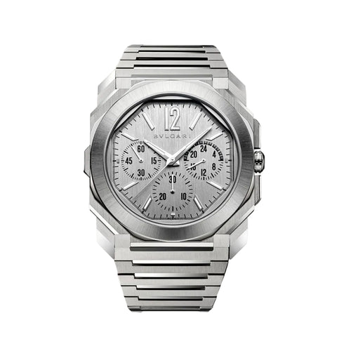 Stainless Steel Octo Finissimo Chronograph GMT Watch - 1